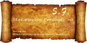 Stefanovics Ferdinánd névjegykártya